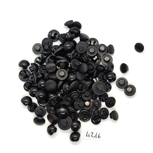 100 boutons en résine noir - taille diverse - tr4216