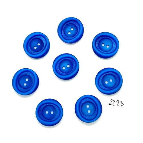 8 boutons en résine bleu - 23mm - tr4223