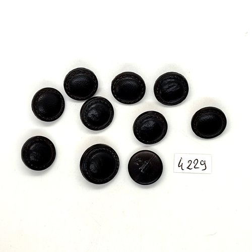 10 boutons en résine noir - 15mm et 18mm - tr4228