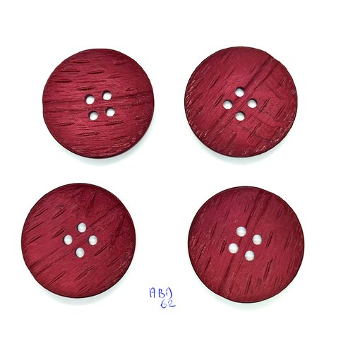 4 boutons en résine mauve foncé / violet - vintage - 45mm - abd62