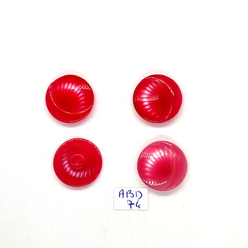 4 boutons en résine fuchsia et rose - 22mm - abd74