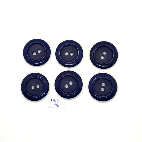 6 boutons en résine bleu foncé - 30mm - abd94