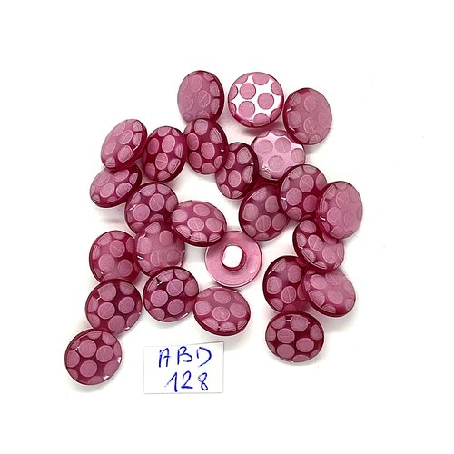 25 boutons en résine rose / fuchsia - 11mm - abd128