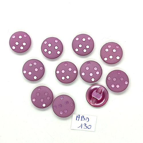 11 boutons en résine rose / fuchsia - 15mm - abd130