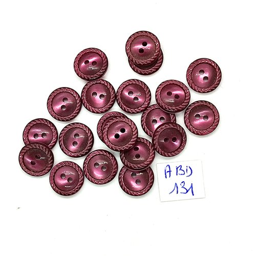 20 boutons en résine violet - 11mm - abd131