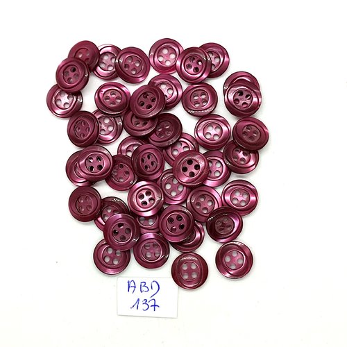 44 boutons en résine violet - 11mm - abd137