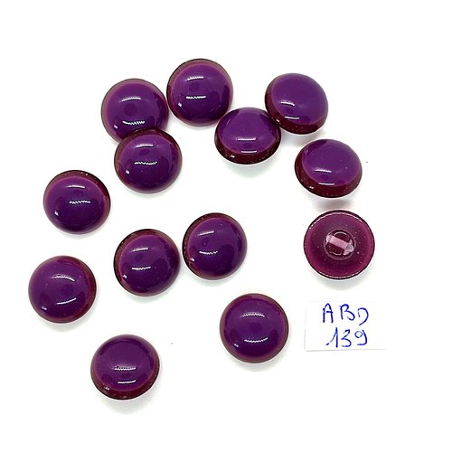 13 boutons en résine violet - 14/15mm - abd139