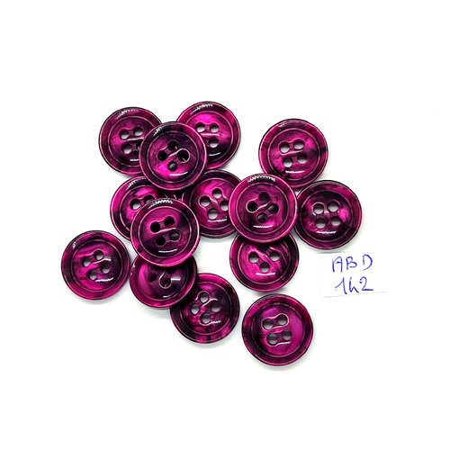 14 boutons en résine violet - 17mm - abd142
