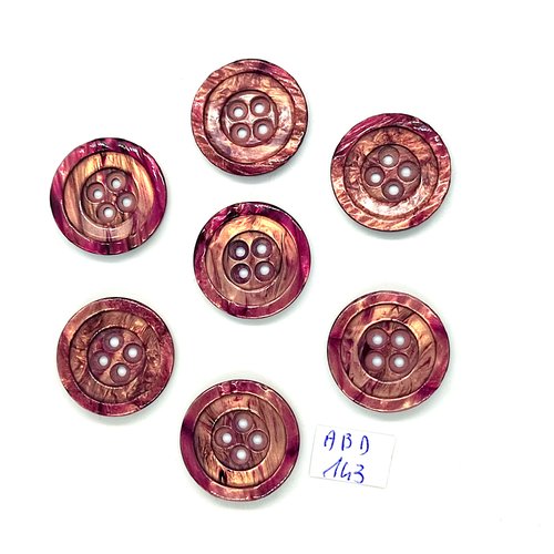 7 boutons en résine violet clair - 23mm - abd143