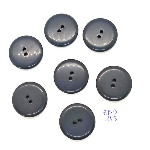 7 boutons en résine gris - 28mm - abd145