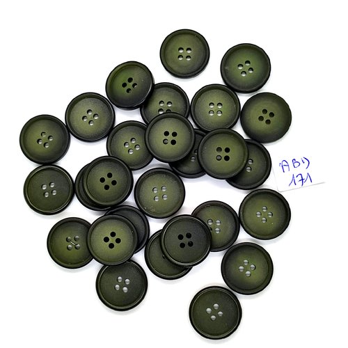 27 boutons en résine vert - 17mm - abd171