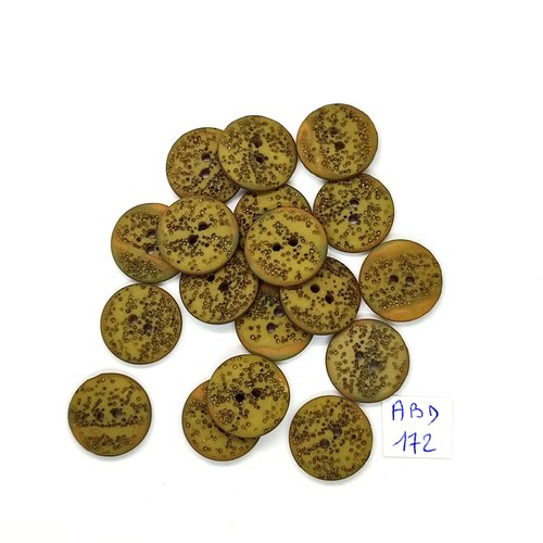 18 boutons en résine vert / kaki - 18mm - abd172