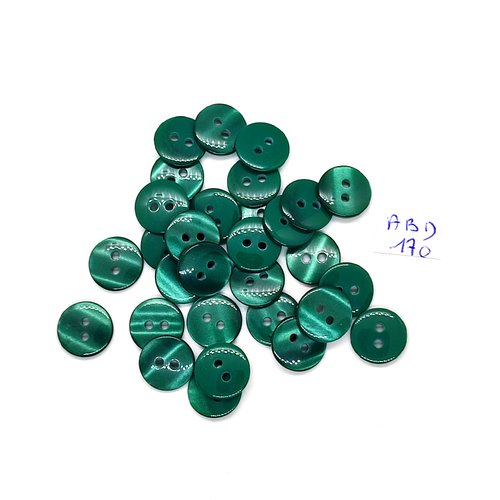 30 boutons en résine vert - 13mm - abd170