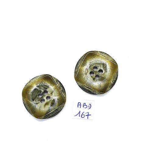 2 boutons en résine vert - 28mm - abd167