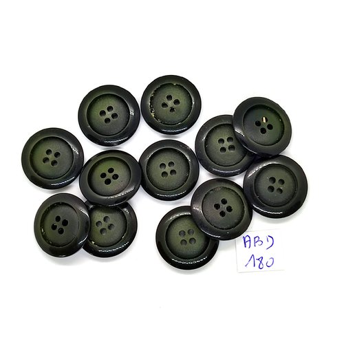 12 boutons en résine vert - 21mm - abd180