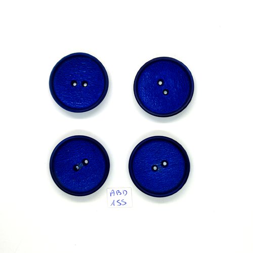 4 boutons en résine bleu - vintage - 35mm - abd155