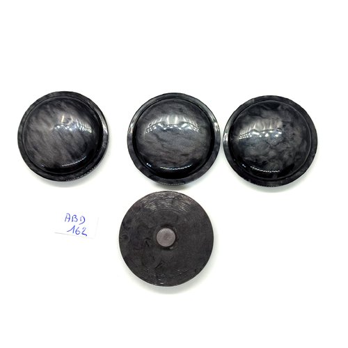 4 boutons en résine gris foncé - vintage - 39mm - abd162