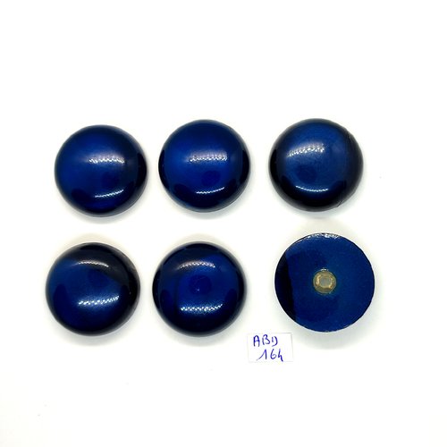 6 boutons en résine bleu foncé - vintage - 33mm - abd164