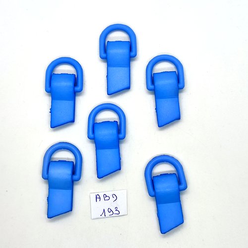 6 attaches en résine bleu - 48mm - abd193