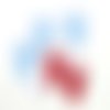 5 attaches en résine bleu et rouge - 48mm - abd194