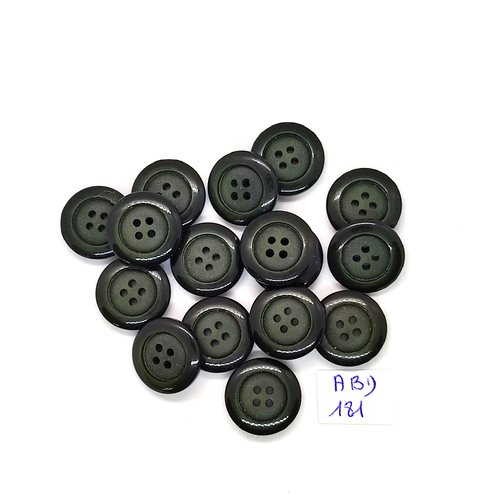 16 boutons en résine vert - 17mm - abd181