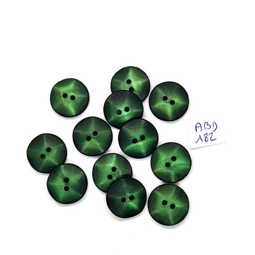 12 boutons en résine vert - 18mm - abd182