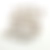 22 boutons en bois fantaisie marron fond blanc (chateau) - 15mm - 1