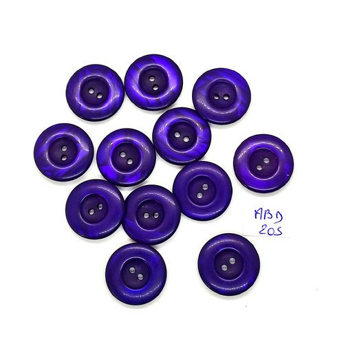 12 boutons en résine violet - 20mm - abd205