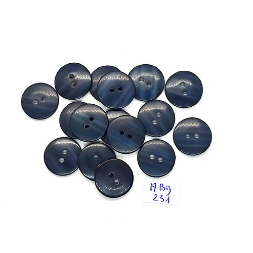 16 boutons en résine vert / bleu - 18mm - abd231