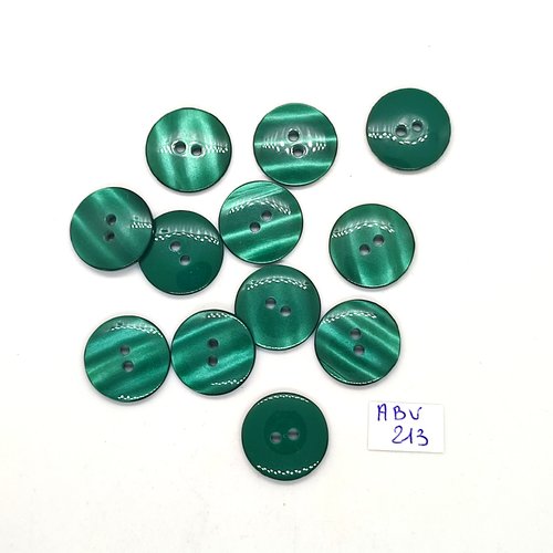 7 boutons en résine vert - 22mm et 26mm - abd212