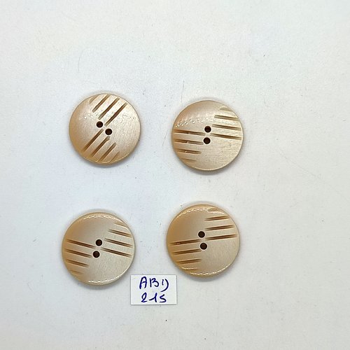 4 boutons en résine beige - 22mm - abd215