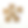 6 boutons en résine beige foncé - 23mm - abd218