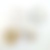 4 boutons en résine beige et gris - 43mm et 45x45mm - abd220