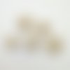 5 boutons en résine beige - 28mm et 23mm - abd222