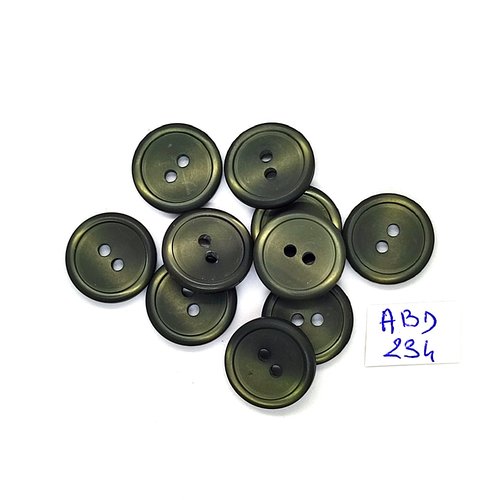 11 boutons en résine vert - 15mm - abd234