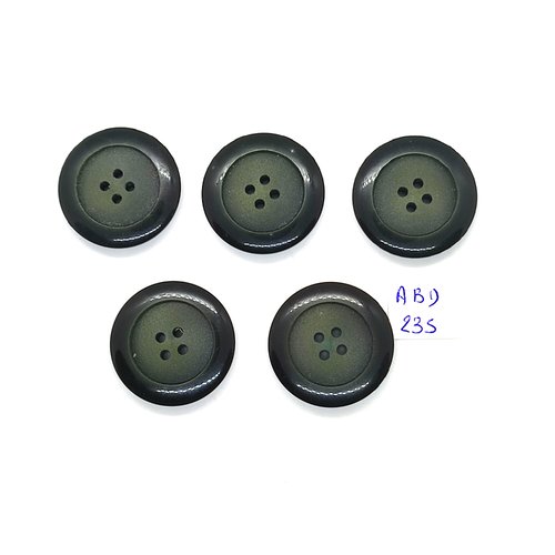 5 boutons en résine vert - 27mm - abd235