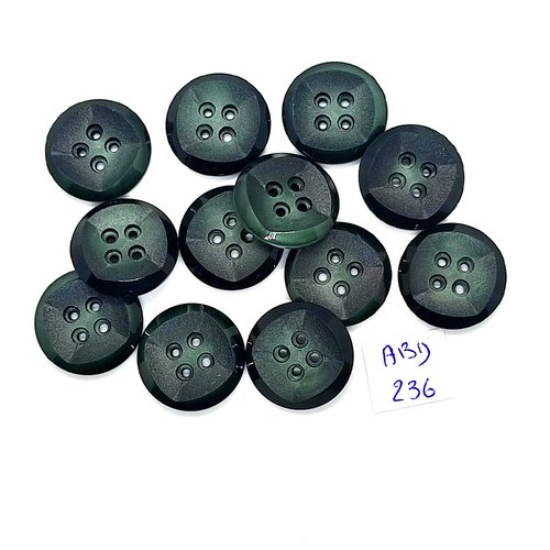 12 boutons en résine vert - 19mm - abd236