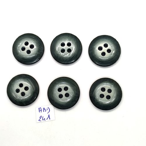 6 boutons en résine vert - 26mm - abd241