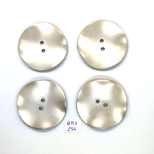 4 boutons en résine gris clair - 48mm - abd254
