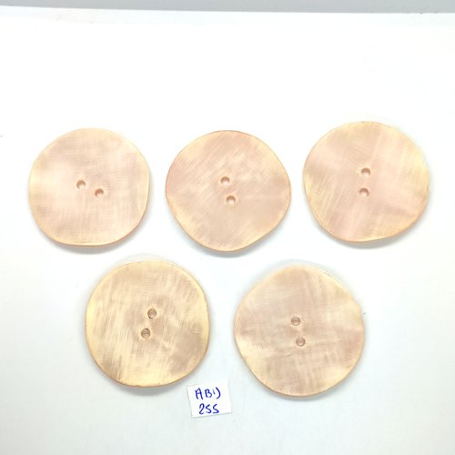 5 boutons en résine rose - 48mm - abd255