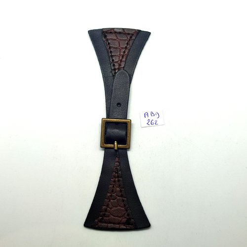 1 boutons brandebourg en cuir marron foncé - 14,5cm fermé - abd262