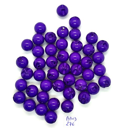 46 boutons en résine violet - 13mm - abd276