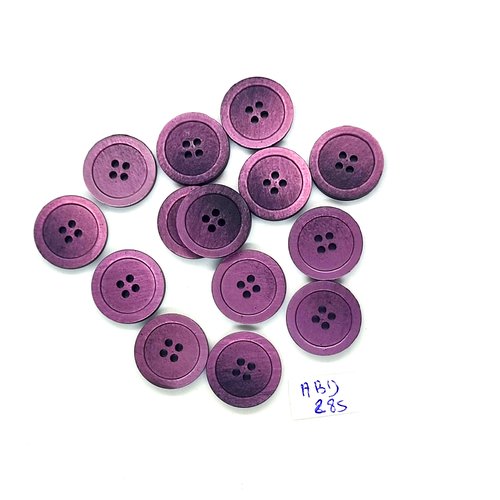 14 boutons en résine violet / lilas - 17mm - abd285