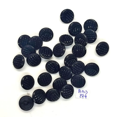 29 boutons en résine noir - 15mm - abd277