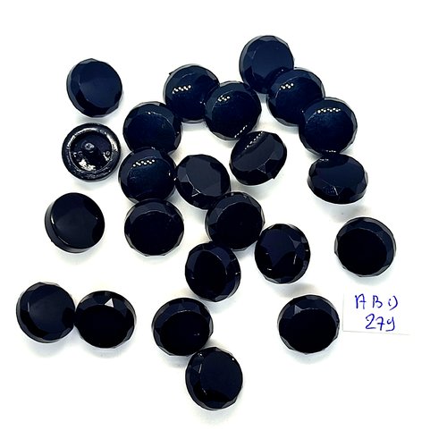 23 boutons en résine noir - 15mm - abd279
