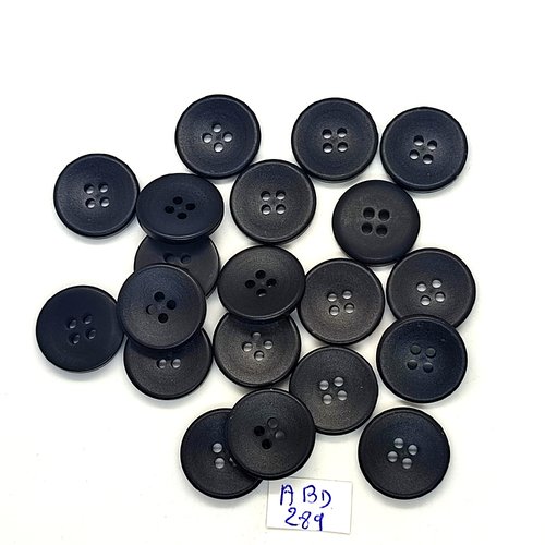 20 boutons en résine noir - 18mm - abd289