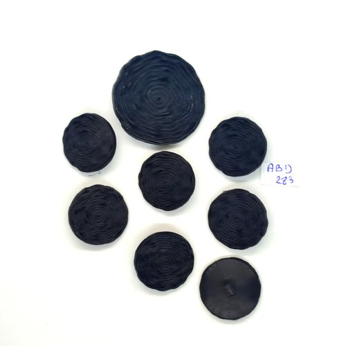8 boutons en résine noir - 25mm et 40mm - abd283