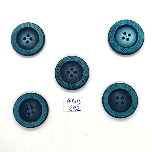 5 boutons en résine vert - 26mm - abd292