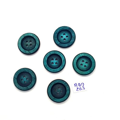6 boutons en résine vert - 22mm - abd293
