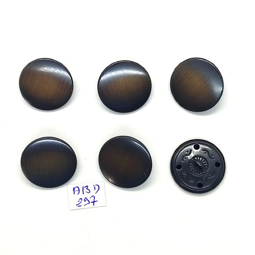 6 boutons en métal bronze - 22mm - abd297